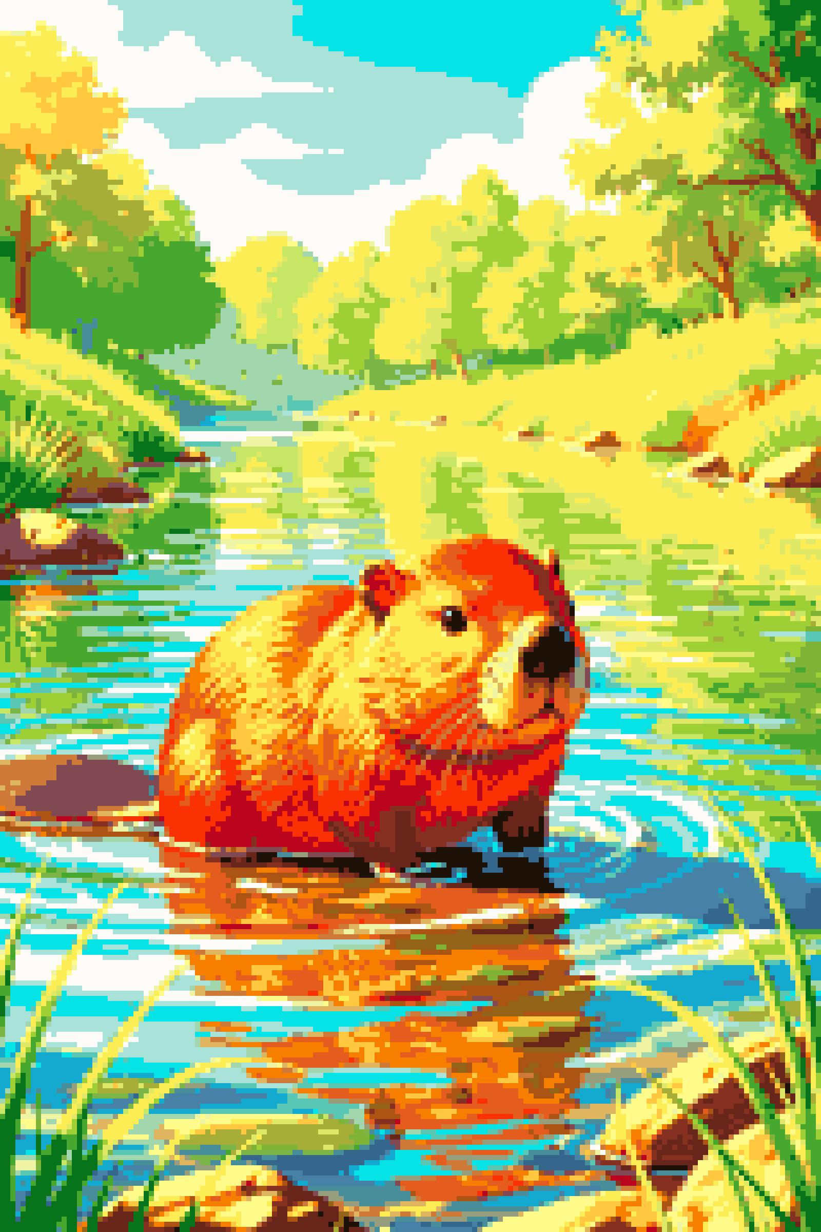 Bever in Rivier op een Zonnige Dag