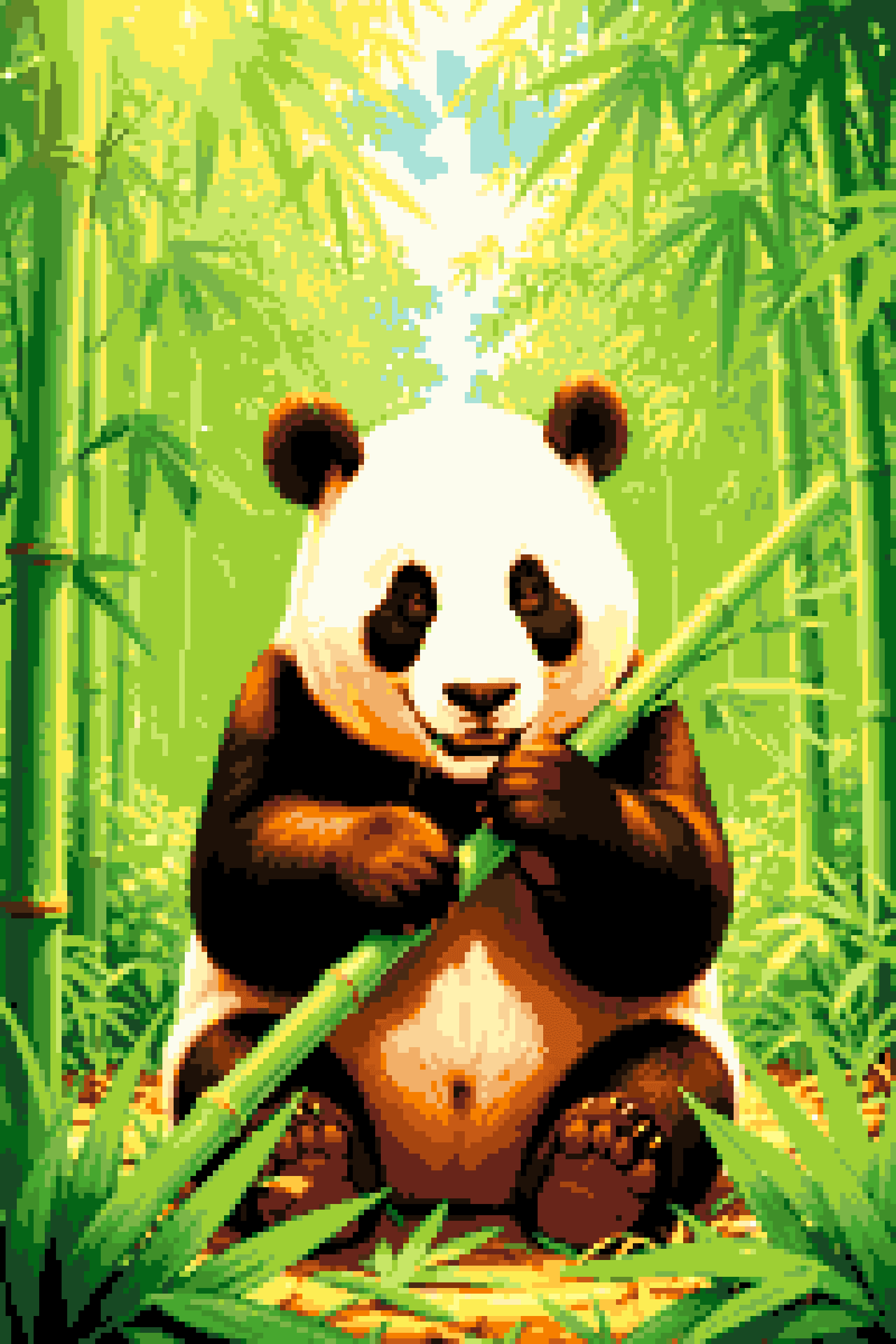 Een Panda die Bamboe Eet