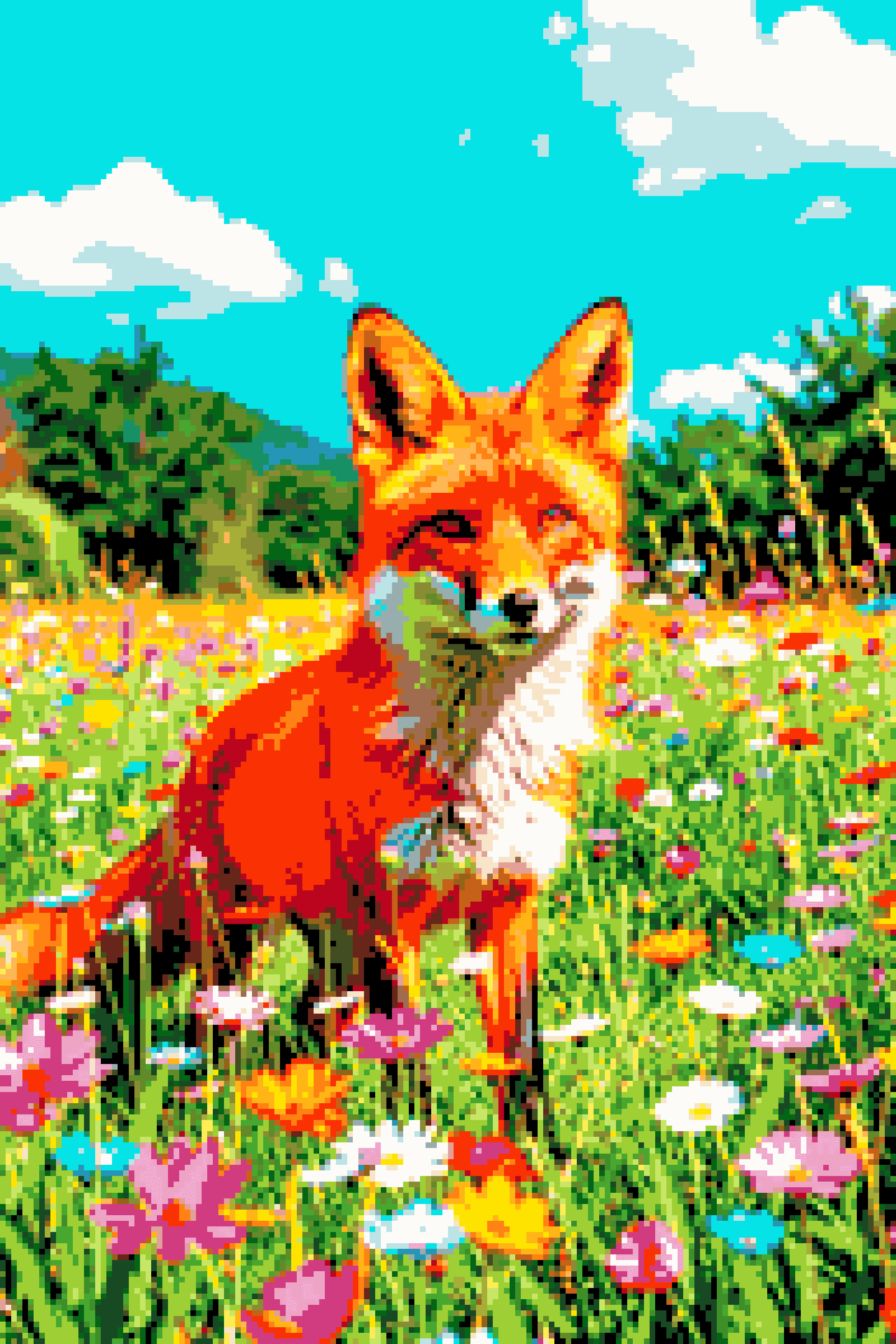 Rode Vos in Grasveld